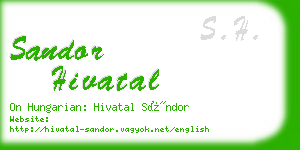 sandor hivatal business card